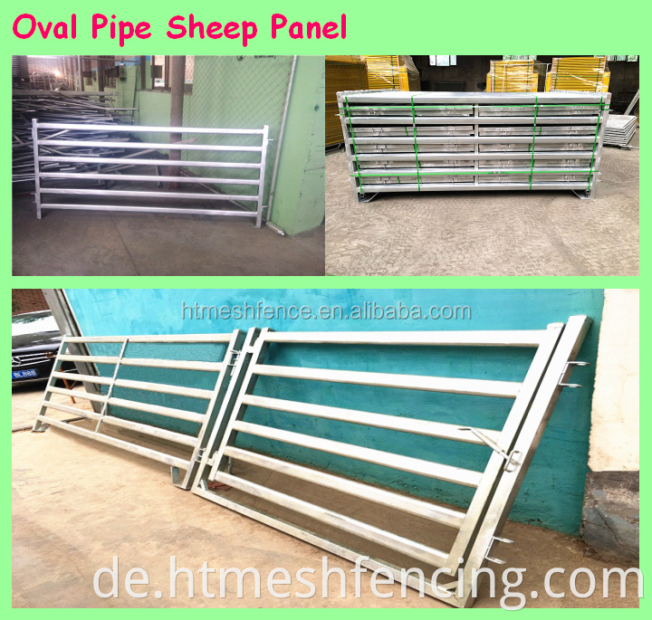 12 Fuß lang 6/5 BARS Economy Oval Tube Heavy Duty Ranch Panel (Gate)/Stahl tragbare Viehpaneele Großhandel